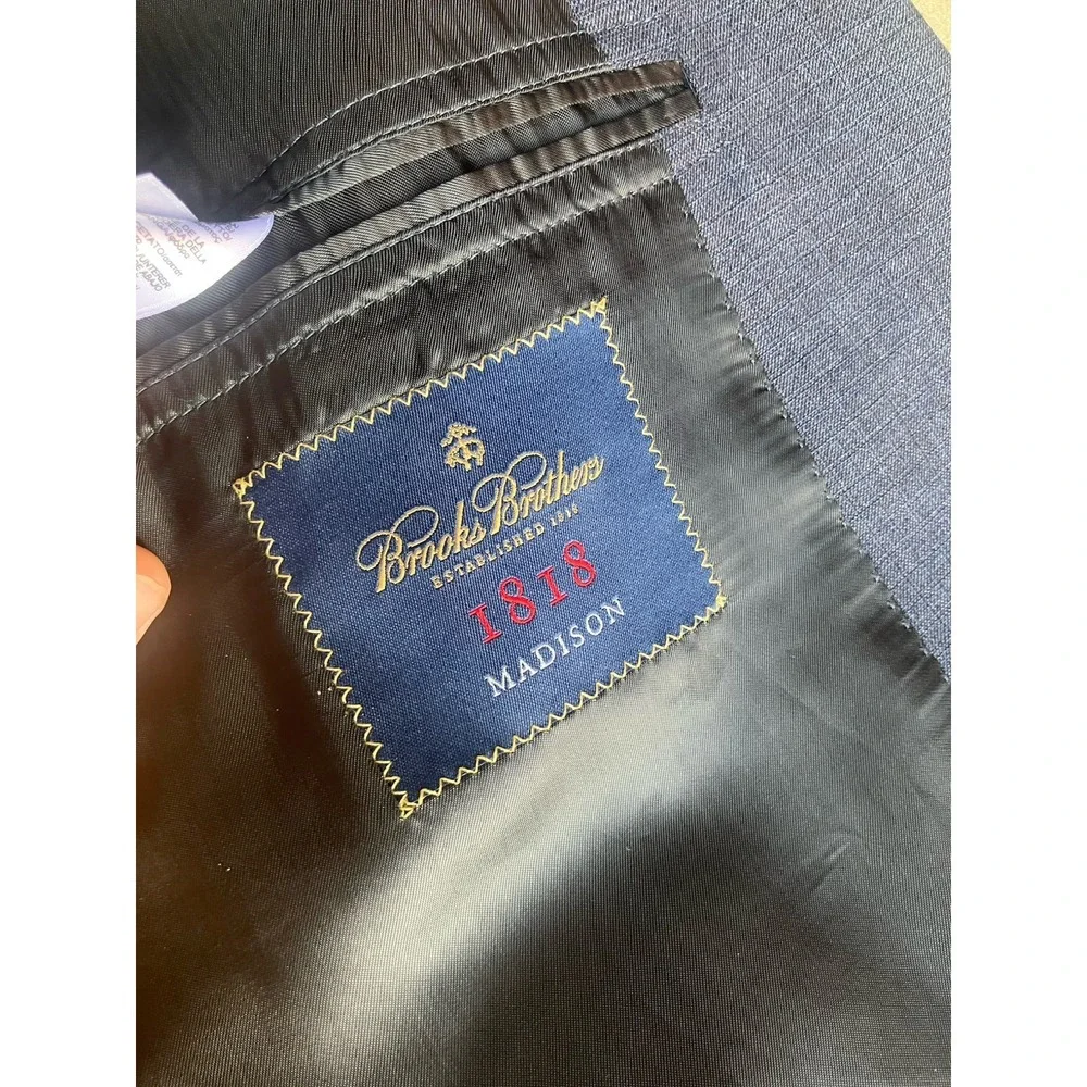 Brooks Brothers Sport Coat Men's Sz 44L 39W 1818 Madison Fit Wool Blazer Italy